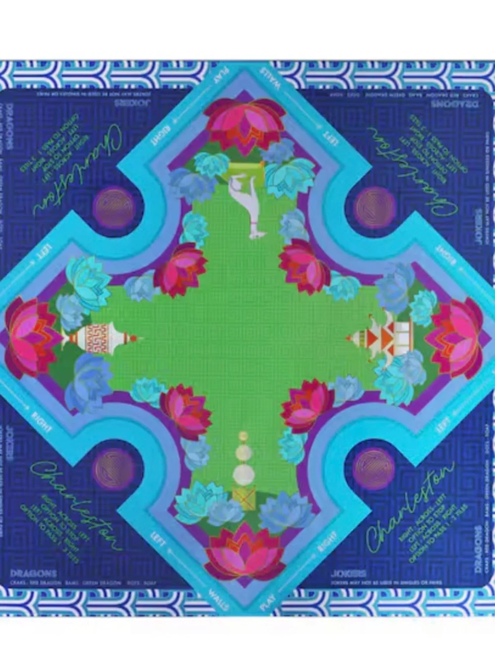 Lotus Mahjong set Jonathan Adler with mat and tile bag
